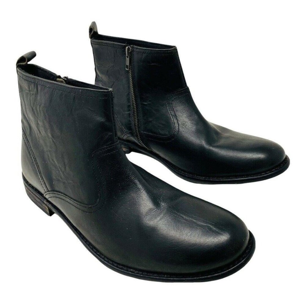 Hawkings McGill Men Moto Ankle Boots Size 12 Black Zipper